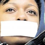 BLM woman taped mouth