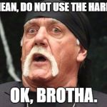 Hard "R" vs Soft "R" | YOU MEAN, DO NOT USE THE HARD "R"? OK, BROTHA. | image tagged in hulk hogan,brother,dank memes,racism,passive aggressive racism,no racism | made w/ Imgflip meme maker