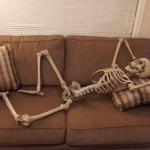 squeleton rest waiting sofa meme