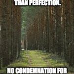 Perfection-Direction | FOLLOWING JESUS IS MORE ABOUT DIRECTION THAN PERFECTION. NO CONDEMNATION FOR THOSE WHO ARE IN CHRIST JESUS... ROMANS 8:1 | image tagged in perfection-direction | made w/ Imgflip meme maker