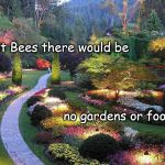 ButchartGarden2 | Without Bees there would be; no gardens or food... | image tagged in butchartgarden2 | made w/ Imgflip meme maker
