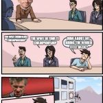 WWE Meeting | OK, WHAT DO WE NAME THE NEW TITLE; THE WWE UNIVERSAL CHAMPIONSHIP; HOW ABOUT WE BRING THE WORLD TITLE BACK? THE WWE ULTIMATE CHAMPIONSHIP | image tagged in wwe,summerslam,vince hates wcw | made w/ Imgflip meme maker