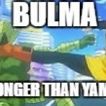 Bulma Kick! | BULMA; STRONGER THAN YAMCHA | image tagged in bulma kick | made w/ Imgflip meme maker