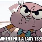 Anaisalator | ME; WHEN I FAIL A EASY TEST | image tagged in anaisalator | made w/ Imgflip meme maker