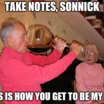 Epic wine glass | TAKE NOTES, SONNICK; THIS IS HOW YOU GET TO BE MY AGE | image tagged in epic wine glass | made w/ Imgflip meme maker