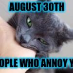 8/30 Bite People Who Annoy You Day: Cat meme