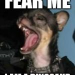 fear me | FEAR ME; I AM A DINOSAUR | image tagged in fear me | made w/ Imgflip meme maker