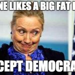 Ok hillary | NO ONE LIKES A BIG FAT LIAR--; EXCEPT DEMOCRATS | image tagged in ok hillary | made w/ Imgflip meme maker