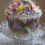 Ridiculickoushly cute . . . | Awwwwww! (this must be the cake equivalent to a puppy) | image tagged in flowery cupcake,cute,sweet,cake,cute puppies,aww | made w/ Imgflip meme maker