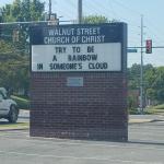 Rainbow church sign