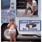 Fat kid eating ice cream