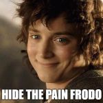 Hide the pain Frodo
 | HIDE THE PAIN FRODO | image tagged in if you know what i mean frodon | made w/ Imgflip meme maker