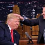 Jimmy Fallon feeling Trump's hair