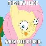 Looking not so Clever... | THIS HOW I LOOK; WHEN I FEEL STUPID. | image tagged in face,expression,smart,look,my little pony,stupid | made w/ Imgflip meme maker