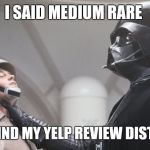 Where are the plans | I SAID MEDIUM RARE; YOU'LL FIND MY YELP REVIEW DISTURBING | image tagged in where are the plans | made w/ Imgflip meme maker