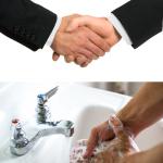 handshake washing hand meme