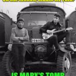 Spock and John Lennon Play the Dozens | OK MR. LENNON, RIDDLE ME THIS? IS MARX'S TOMB A COMMUNIST PLOT? | image tagged in memes,spock,funny,john lennon,pun | made w/ Imgflip meme maker