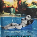 Stormtrooper relax pool | SURE, IT'S AN EVIL BATTLE STATION; BUT IT'S GOT AN AWESOME SPA | image tagged in stormtrooper relax pool | made w/ Imgflip meme maker