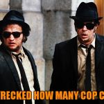 I still believe this movie had the best car chase scene of all time! | WE WRECKED HOW MANY COP CARS? | image tagged in blues brothers wtf | made w/ Imgflip meme maker