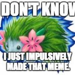 I DON'T KNOW; I JUST IMPULSIVELY MADE THAT MEME. | image tagged in lol | made w/ Imgflip meme maker