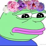 sad flower pepe