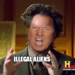 Donald Trump Aliens Guy | ILLEGAL
ALIENS | image tagged in donald trump aliens guy | made w/ Imgflip meme maker