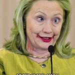 Hillary Clinton Cross Eyed | REMEMBER MR. HOLT; AT THE 18 MIN. MARK   TRUMP 
IS A RACIST! | image tagged in hillary clinton cross eyed,presidential debate | made w/ Imgflip meme maker