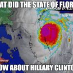 Well...they DID say it was a battleground state... | WHAT DID THE STATE OF FLORIDA; KNOW ABOUT HILLARY CLINTON? | image tagged in hurricane matthew radar,hurricane,memes,hillary clinton,conspiracy | made w/ Imgflip meme maker
