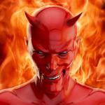 satan grins