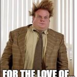 Chris Farley Hair | FOR THE LOVE OF... | image tagged in chris farley hair | made w/ Imgflip meme maker