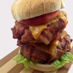 double bacon weave burger