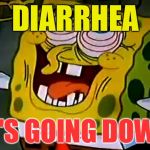 Musically Insane Spongebob | DIARRHEA; IT'S GOING DOWN | image tagged in musically insane spongebob,memes | made w/ Imgflip meme maker