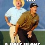 GOLF | YES; A HOLE IN ONE | image tagged in golf | made w/ Imgflip meme maker