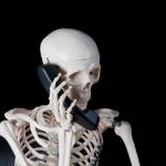 Skeleton on phone