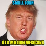 Donald Trump | SMALL LOAN; OF A MILLION MEXICANS | image tagged in donald trump | made w/ Imgflip meme maker