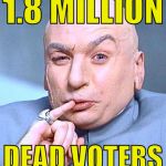 Donald Trump's Electoral Researcher Revealed | 1.8 MILLION; DEAD VOTERS | image tagged in donald trump,make donald drumpf again,voter fraud,ridiculous,liar,conspiracy theory | made w/ Imgflip meme maker
