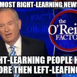 Bill O'Reilly Fox News | IS ON THE MOST RIGHT-LEARNING NEWS STATION; RIGHT-LEARNING PEOPLE HATE HIM MORE THEN LEFT-LEAFING NEWS | image tagged in bill o'reilly fox news | made w/ Imgflip meme maker
