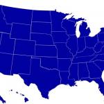 United States map blue