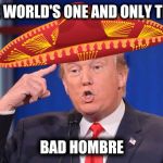 Bad Hombre | THE WORLD'S ONE AND ONLY TRUE; BAD HOMBRE | image tagged in bad hombre | made w/ Imgflip meme maker
