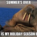 beach body | SUMMER'S OVER; THIS IS MY HOLIDAY SEASON BODY | image tagged in beach body | made w/ Imgflip meme maker