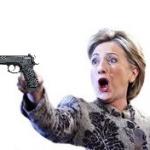 Hillary Clinton Pointing Gun