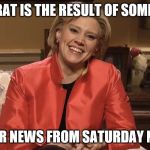 Hillary snl | A DEMOCRAT IS THE RESULT OF SOMEONE WHO; GETS THEIR NEWS FROM SATURDAY NIGHT LIVE | image tagged in snl,hillary,hillary clinton,democrats,trump for president | made w/ Imgflip meme maker