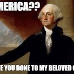 George washington | WTF AMERICA?? WHAT HAVE YOU DONE TO MY BELOVED COUNTRY? | image tagged in george washington | made w/ Imgflip meme maker