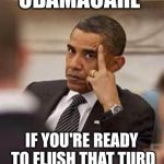 With one pull of the lever, this can be gone forever  | OBAMACARE; IF YOU'RE READY TO FLUSH THAT TURD; CLICK LIKE & SHARE | image tagged in obama stick it up,obamacare,election 2016 | made w/ Imgflip meme maker