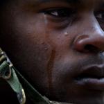 soldier crying