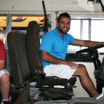 School bus driver and student