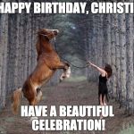 The wildest colts make the best horses. | HAPPY BIRTHDAY, CHRISTI! HAVE A BEAUTIFUL CELEBRATION! | image tagged in the wildest colts make the best horses | made w/ Imgflip meme maker