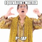 PPAP | EQUIVALENT MATRIX; P^-1AP | image tagged in ppap | made w/ Imgflip meme maker