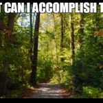 Nature trail | WHAT CAN I ACCOMPLISH TODAY | image tagged in nature trail | made w/ Imgflip meme maker