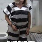 hillary jail suit | REALLY..? IF YOU WOULDN'T HAVE CHAINED MY ARMS TO MY HIPS, I WOULDN'T HAVE SHIT MY PANTS | image tagged in hillary jail suit | made w/ Imgflip meme maker